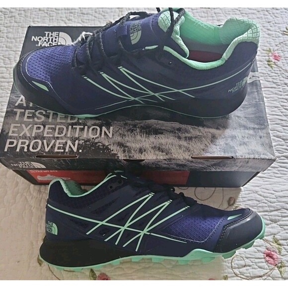 The North Face Ultra MT Gore-Tex Running Shoe Sz 9 M Blue/Green Vibram NEW